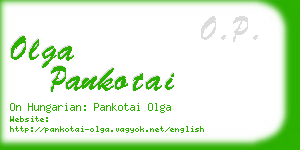 olga pankotai business card